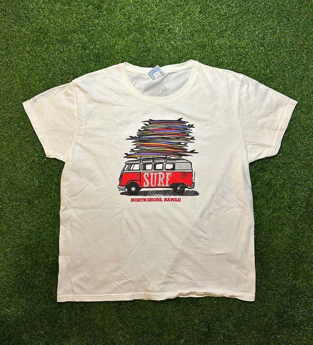 Y2K 2000s Crazy Shirts Volkswagen Surfmobile Size XL White T-Shirt
